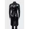 Patent leather raincoat