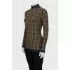 Checkered fitted turtleneck
