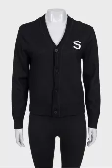 Black cardigan with a patch