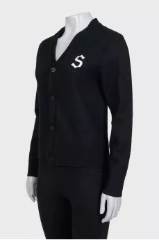 Black cardigan with a patch