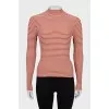 Striped fitted turtleneck