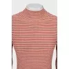 Striped fitted turtleneck