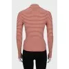Striped fitted turtleneck