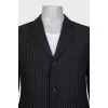 Men's striped wool button-down jacket