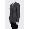 Gray jacket with branded patch