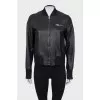 Leather jacket with silver buckle