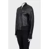 Leather jacket with silver buckle
