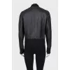 Leather jacket with silver buckle