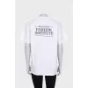 White T-shirt with signature print on front and back