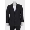 Men's black straight-cut wool jacket