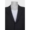 Men's black straight-cut wool jacket