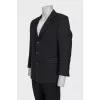 Men's black straight-cut wool jacket