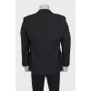 Men's black straight-cut wool jacket