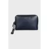 Men's blue leather bag