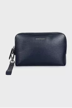 Men's blue leather bag