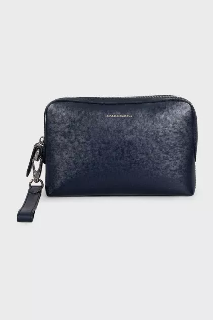 Men's blue leather bag