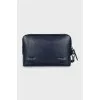 Men's blue leather bag