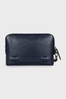 Men's blue leather bag