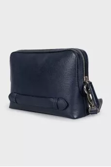 Men's blue leather bag