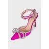 Pink slingbacks with rhinestones