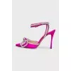 Pink slingbacks with rhinestones