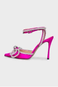 Pink slingbacks with rhinestones
