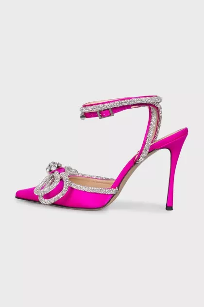Pink slingbacks with rhinestones