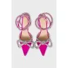 Pink slingbacks with rhinestones