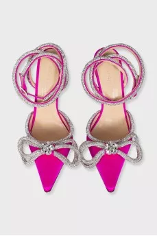 Pink slingbacks with rhinestones