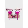 Pink slingbacks with rhinestones