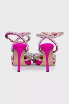 Pink slingbacks with rhinestones