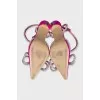 Pink slingbacks with rhinestones