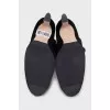 Suede slip-on boots with heels
