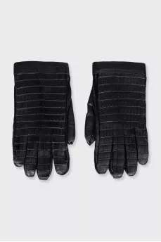 Men's crocodile leather gloves