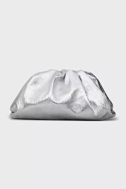Silver Pouch Clutch