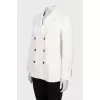 Double-breasted straight jacket in white