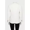 Double-breasted straight jacket in white
