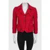 Cropped red wool jacket