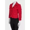 Cropped red wool jacket