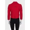 Cropped red wool jacket