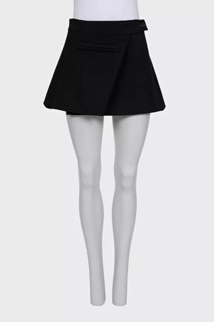 Wrap mini skirt with buttons