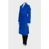 Blue wool coat with a belt