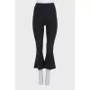 High-waisted wool flared trousers