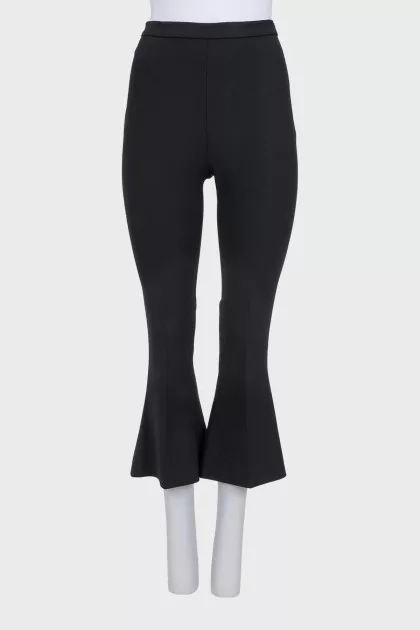 High-waisted wool flared trousers