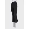 High-waisted wool flared trousers