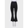 High-waisted wool flared trousers