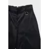 Black cropped trousers with pockets
