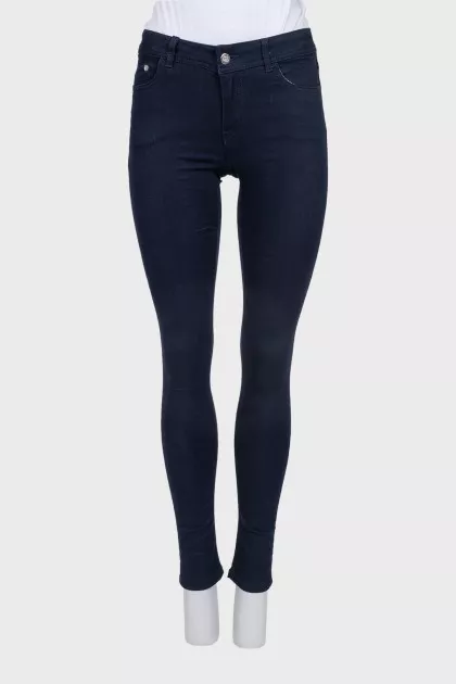 Темно-сині джинси skinny fit з кишенями
