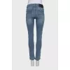 Сині джинси skinny fit з принтом зірки