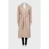 Wool and cashmere coat with ties